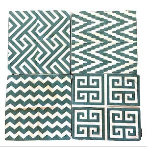 Fancy Queen Modern Embroidered Throw Pillow Covers Set of 4 17.5” x 17.5” New